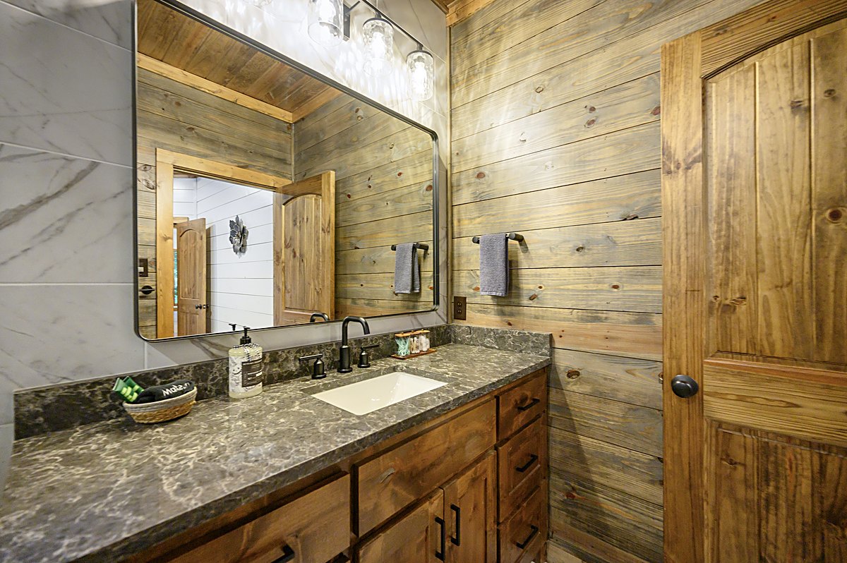 Bathroom vanity with granite counters