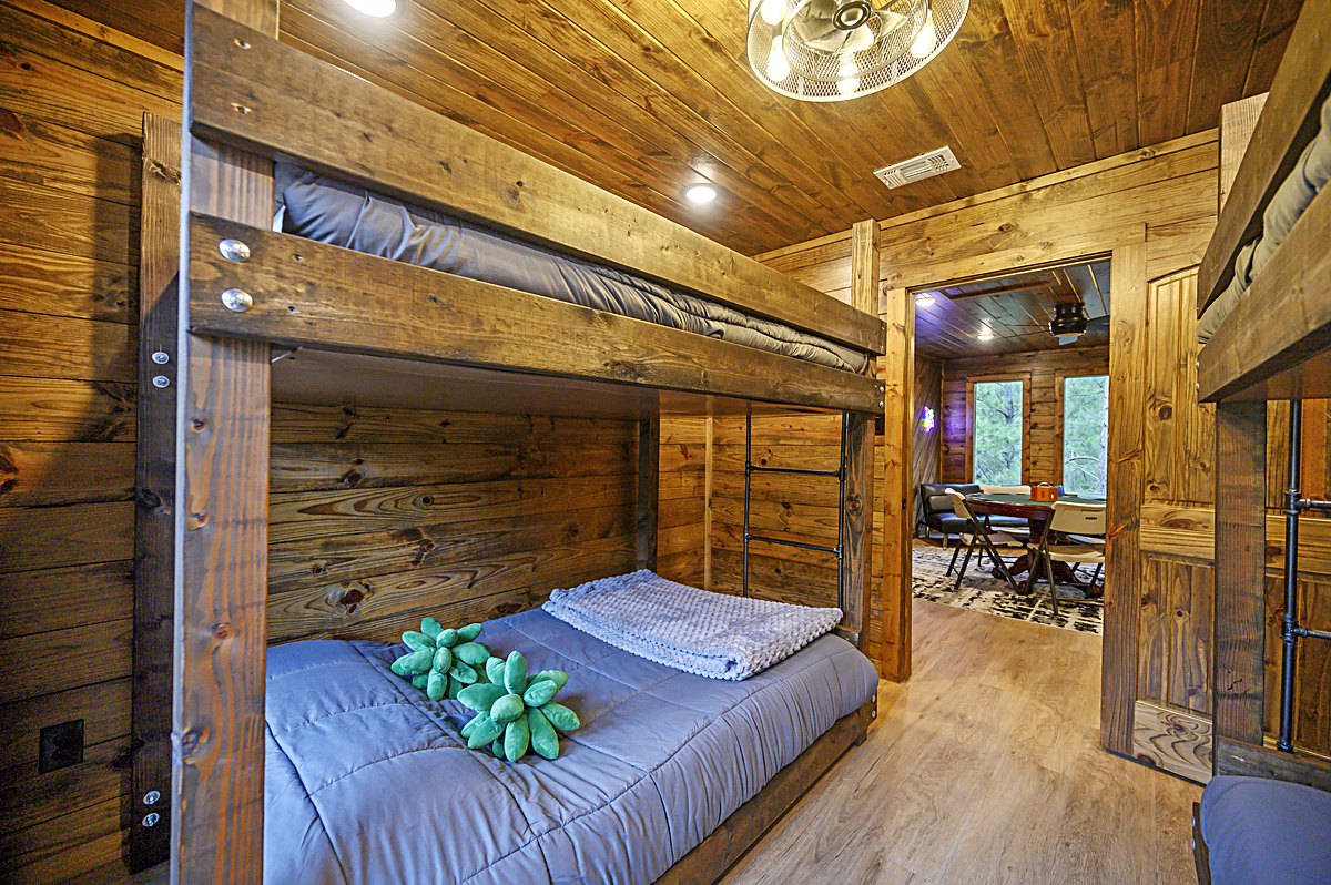 Bunk beds with cozy bedding