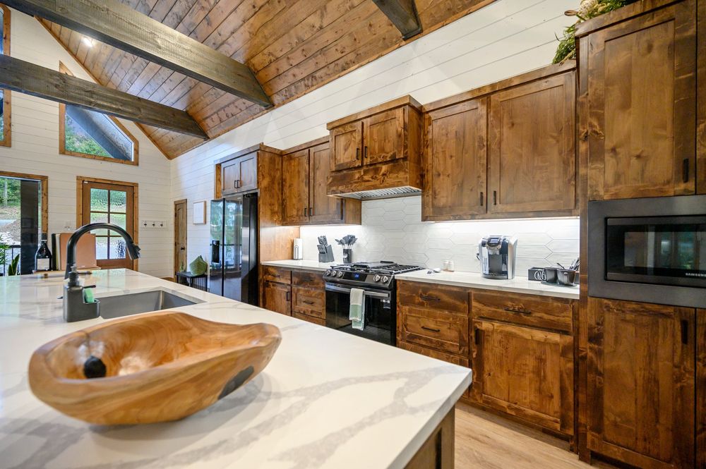 Kitchen counters and cabinets detail